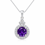 Amethyst Crown Halo Pendant